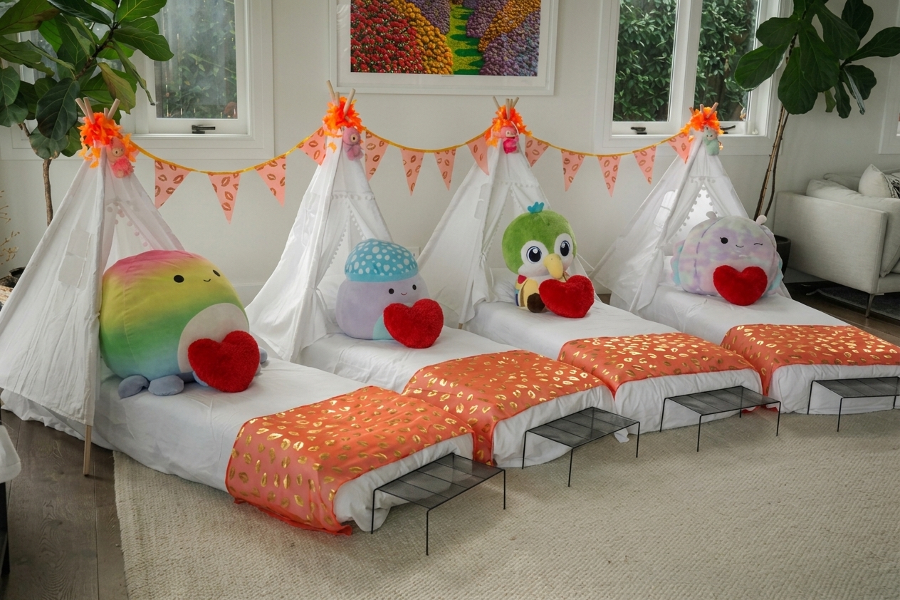 Hugs & Kisses sleepover theme by Yuboo