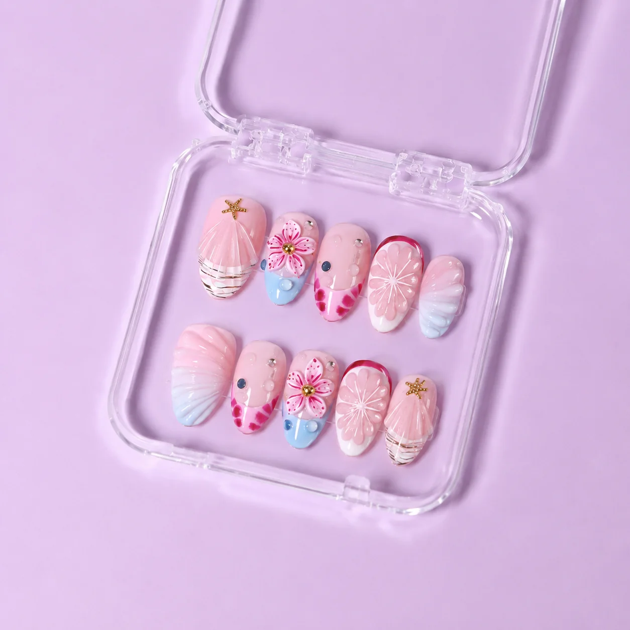 Lush Life press-on nail set in a case